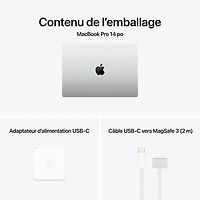 MacBook Pro de 14,2 po d'Apple (automne 2024) - Argenté (M4 Pro d'Apple/RAM 24 Go/SSD 512 Go) - Français