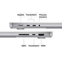 MacBook Pro de 14,2 po d'Apple (automne 2024) - Argenté (M4 Max d'Apple/RAM 36 Go/SSD 1 To) - Français