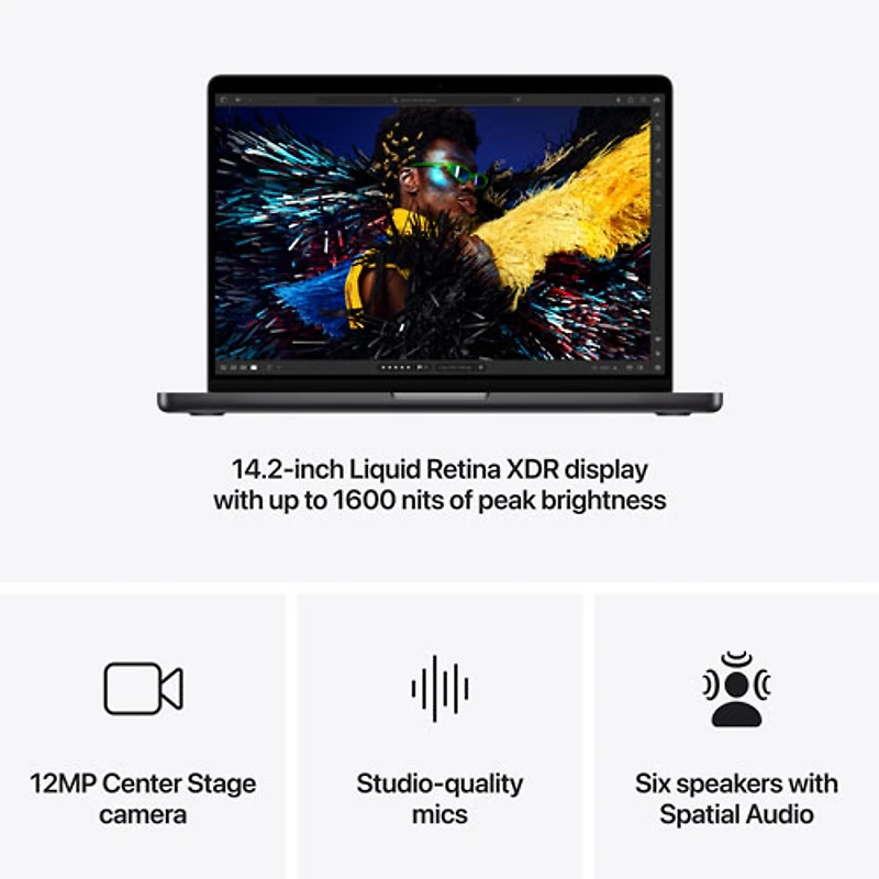 MacBook Pro de 14,2 po d'Apple (automne 2024) - Noir infini (M4 Pro d'Apple/RAM 24 Go/SSD 1 To) - Français