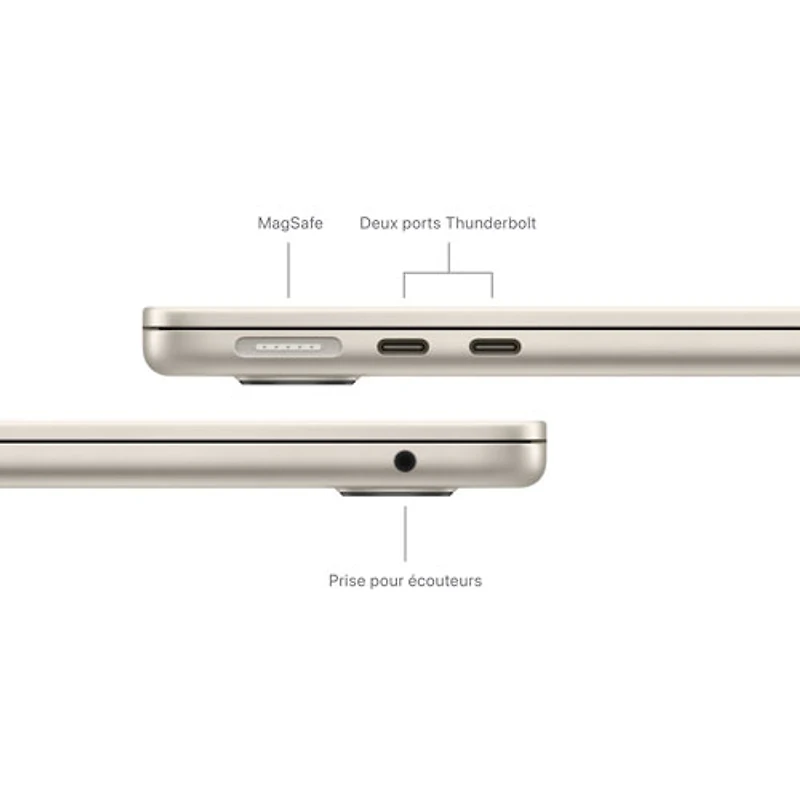 Apple MacBook Air 13.6" w/ Touch ID (2022) - Starlight (Apple M2 / 16GB RAM / 256GB SSD) - English