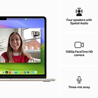 Apple MacBook Air 15.3" w/ Touch ID (Fall 2024) - Starlight (Apple M3 / 16GB RAM / 256GB SSD) - English