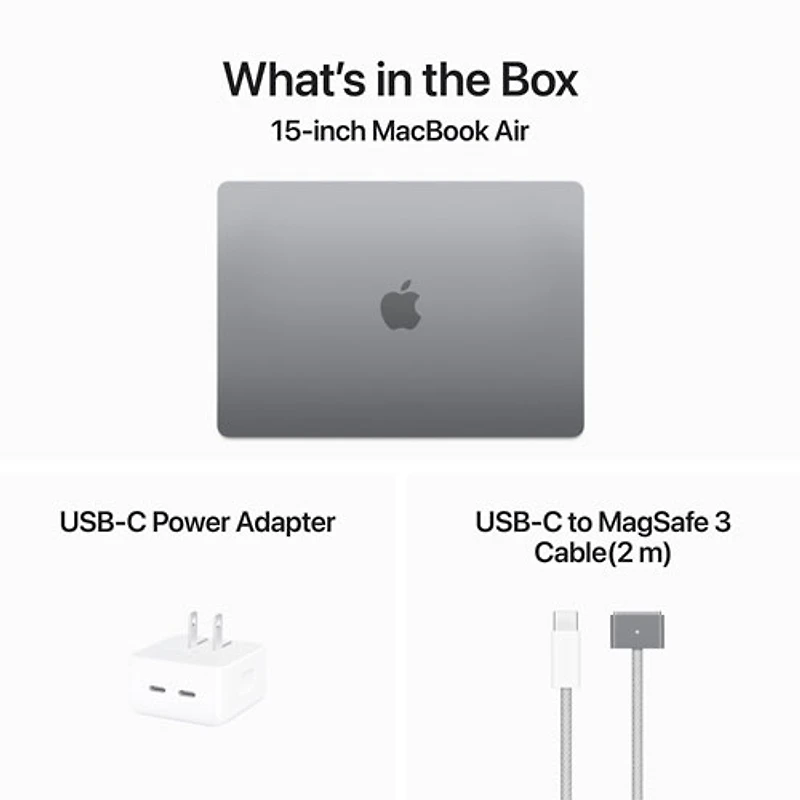 MacBook Air de 15,3 po avec Touch ID d'Apple (automne 2024) - Gris cosmique (M3 d'Apple/RAM 24 Go/SSD 512 Go) - Anglais