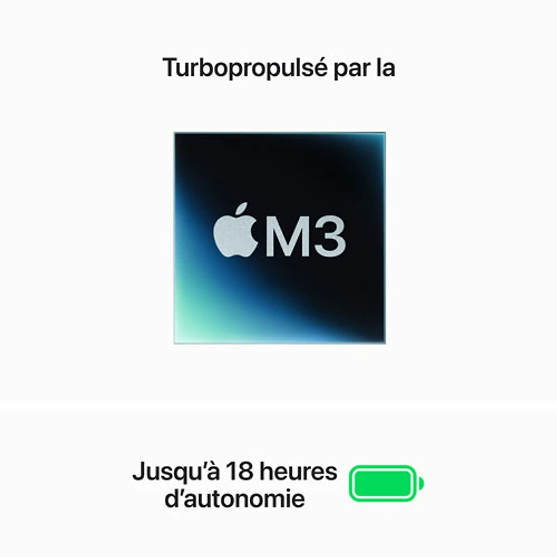 MacBook Air de 13,6 po avec Touch ID d'Apple (automne 2024) - Minuit (M3 d'Apple/RAM 16 Go/SSD 256 Go) - Anglais
