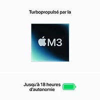 MacBook Air de 13,6 po avec Touch ID d'Apple (automne 2024) - Minuit (M3 d'Apple/RAM 16 Go/SSD 256 Go) - Anglais
