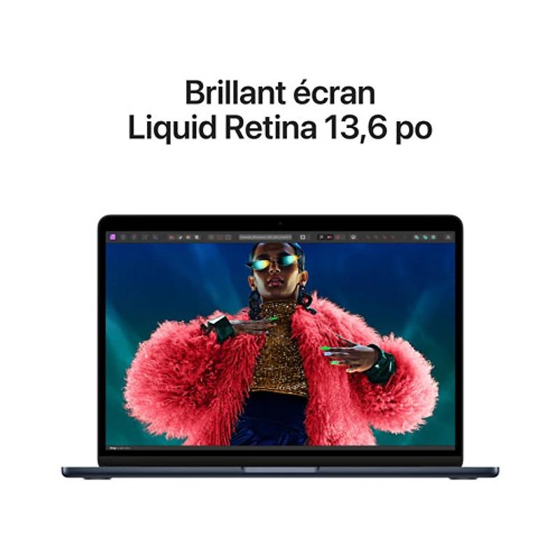 MacBook Air de 13,6 po avec Touch ID d'Apple (automne 2024) - Minuit (M3 d'Apple/RAM 16 Go/SSD 256 Go) - Anglais