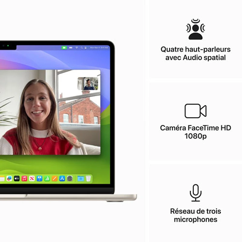 MacBook Air de 13,6 po avec Touch ID d'Apple (automne 2024) - Comète (M3 d'Apple/RAM 24 Go/SSD 512 Go) - Anglais