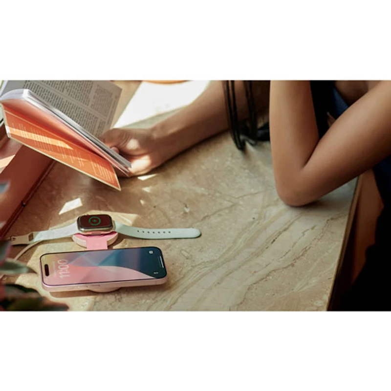 Chargeur sans fil 2-en-1 Butterfly SE Qi2 de Twelve South avec MagSafe - Rose