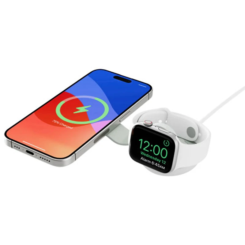 Chargeur sans fil 2-en-1 Butterfly SE Qi2 de Twelve South avec MagSafe - Blanc