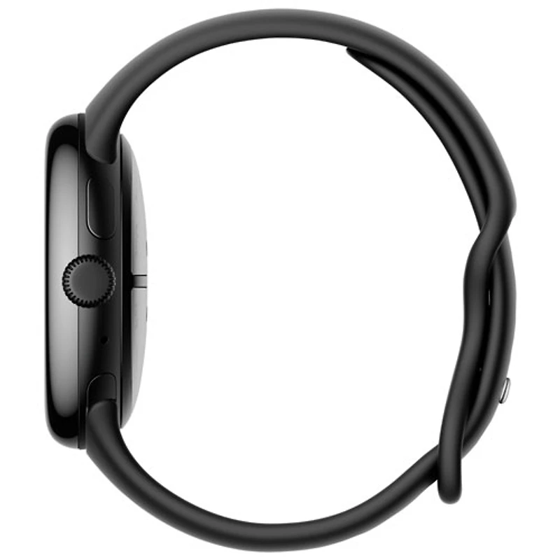 Koodo - Pixel Watch 3 LTE de mm de Google avec boîtier en aluminium noir mat et bracelet sport noir volcanique
