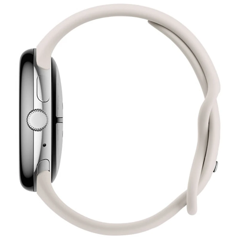 Koodo Google Pixel Watch 3 45mm LTE Polished Silver Aluminum Case with Porcelain Active Band - Monthly Tab Payment