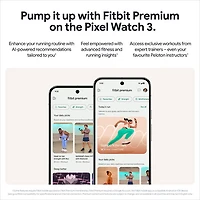 Koodo Google Pixel Watch 3 45mm LTE Polished Silver Aluminum Case with Porcelain Active Band - Monthly Tab Payment