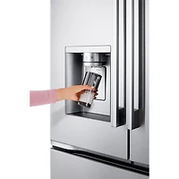LG 36" 23.7 Cu. Ft. French 3-Door Counter-Depth MAX Refrigerator with Zero Clearance (LF24Z6530S) - Stainless Steel