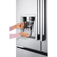 LG 36" 23.7 Cu. Ft. French 3-Door Counter-Depth MAX Refrigerator with Zero Clearance (LF24Z6530S) - Stainless Steel