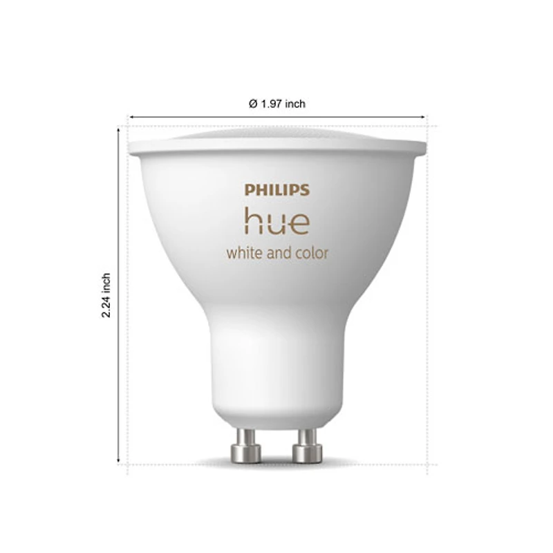 Ampoule DEL intelligente Hue GU10 de Philips - Ambiance blanche et colorée