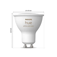 Ampoule DEL intelligente Hue GU10 de Philips - Ambiance blanche et colorée