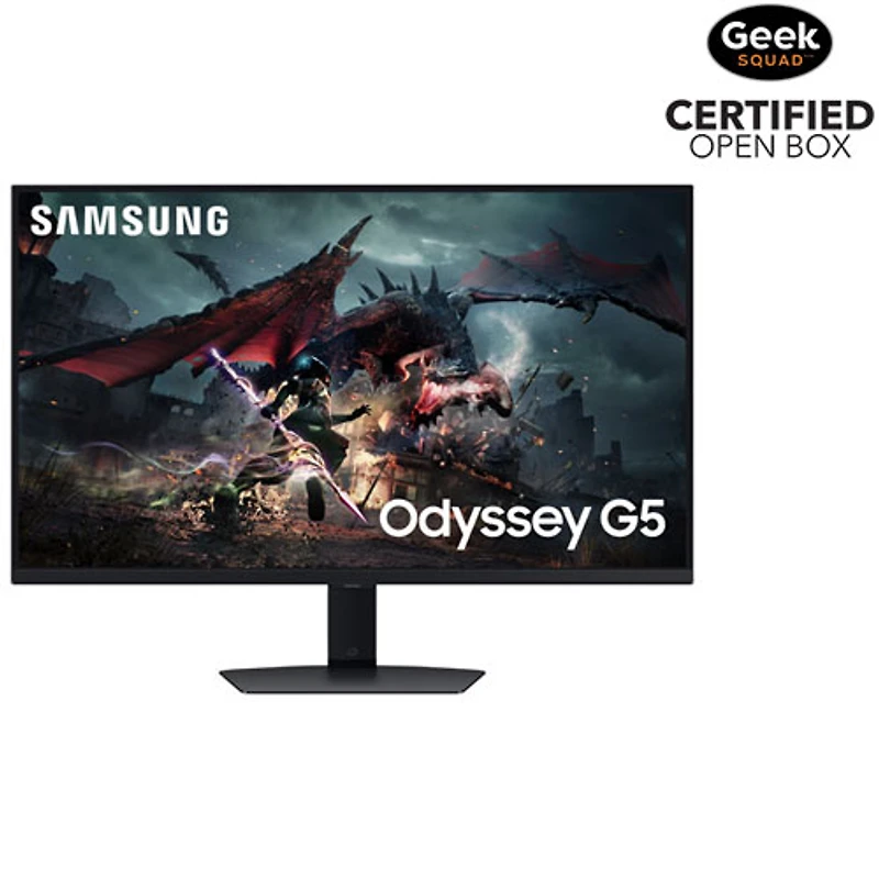 Boîte ouverte - Moniteur de jeu G-Sync/FreeSync ACL IPS WQHD 180 Hz de 27 po Odyssey G5 de Samsung avec temps de réponse gris à gris de 1 ms - Noir
