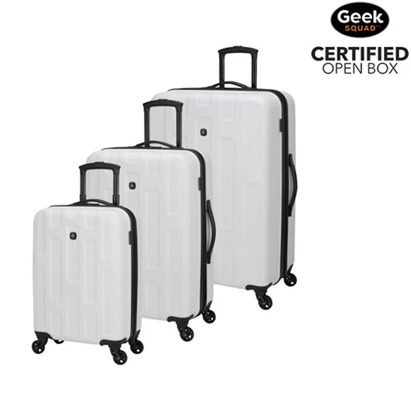 Open Box - SWISSGEAR Spring Break 3-Piece Hard Side Expandable Luggage Set - White