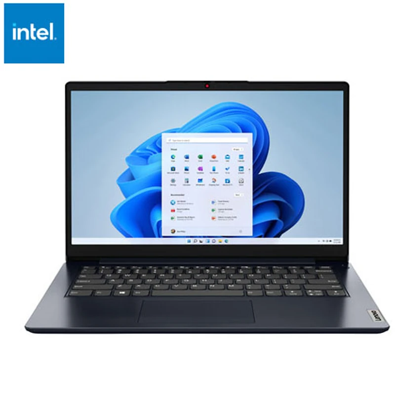 Portable de 14 po IdeaPad 1i de Lenovo - Bleu abyssal (Celeron N4500 d'Intel/RAM 4 Go/eMMC 128 Go/Windows 11)