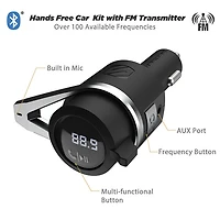 Trousse mains libres pour l'auto BTFreq de Scosche avec émetteur FM Bluetooth/Power Delivery (BTFMPD3SR-SP)