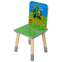 Ensemble 3 pièces avec table et chaises pour enfants Minecraft - Vert/Bleu
