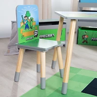Ensemble 3 pièces avec table et chaises pour enfants Minecraft - Vert/Bleu