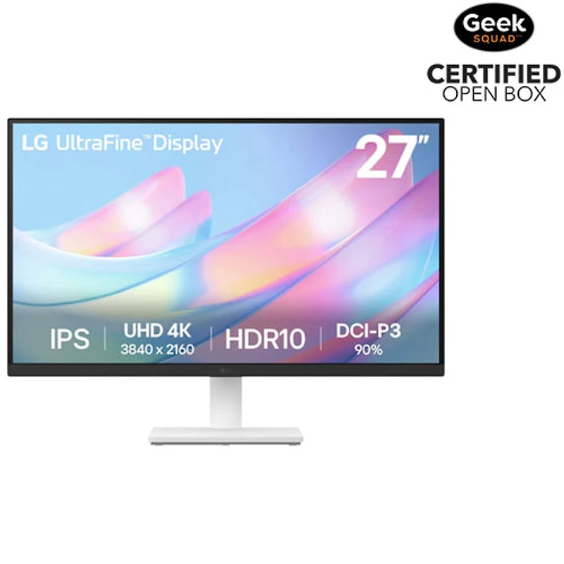 Boîte ouverte - Moniteur IPS UHD 4K 60 Hz de 27 po UltraFine de LG avec temps de réponse de 5 ms (27US500-W) - Blanc