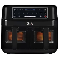 ZIA 8-in-1 SmartCrisp Dual Basket Air Fryer - 9L/9QT - Black