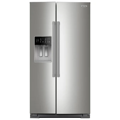 Maytag 36" 28.49 Cu. Ft. Side-By-Side Refrigerator w/Water & Ice Dispenser (MRSF6636RZ) - Fingerprint Resistant SS