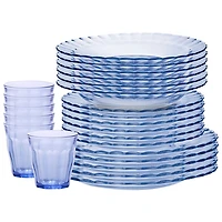 Duralex Le Picardie 24-Piece Tempered Glass Dinnerware Set - Marine
