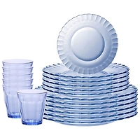 Duralex Le Picardie 18-Piece Tempered Glass Dinnerware Set - Marine