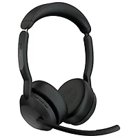 Jabra Evolve2 55 Wireless Headset with Microphone & Desk Stand - Black