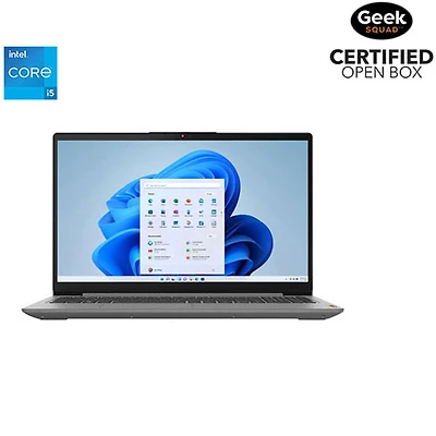 Boîte ouverte - Portable IdeaPad 3i de 15,6 po de Lenovo - Gris arctique (Core i5-1235U d'Intel/RAM 8 Go/SSD 512 Go/Windows 11)