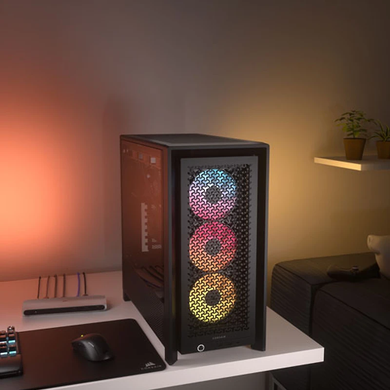 Tour d'ordinateur mi-hauteur ATX 4000D ARGB Frame de Corsair - Noir