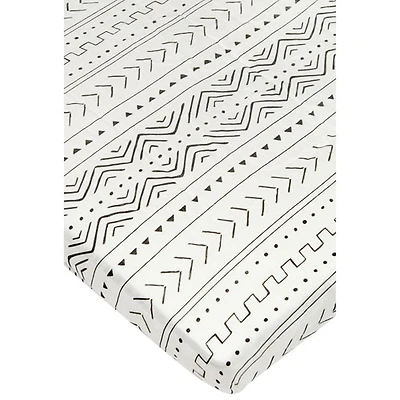 Loulou Lollipop Muslin Sheet - Crib - White Mudcloth