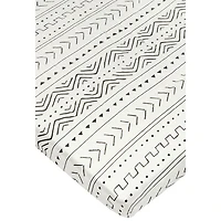 Drap en mousseline pour lit de bébé à imprimés malgaches de Loulou Lollipop - Blanc