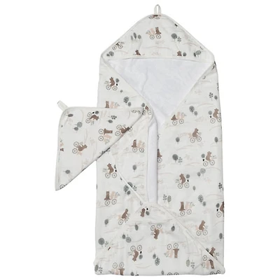 Loulou Lollipop Hooded Towel Set - Bears on Bikes