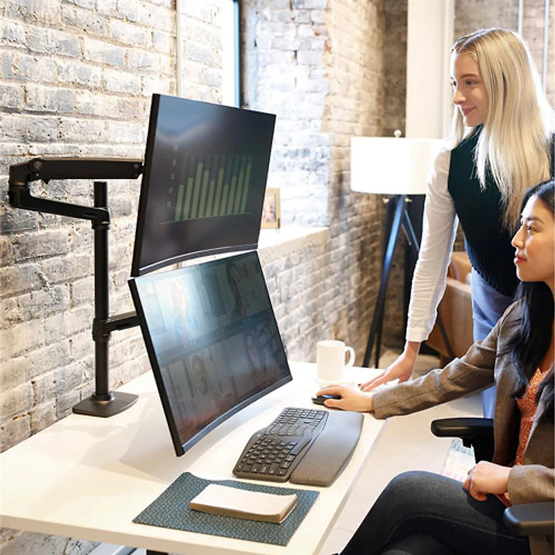 Ergotron LX 40" Full Motion Dual Monitor Stacking Arm & Tall Pole