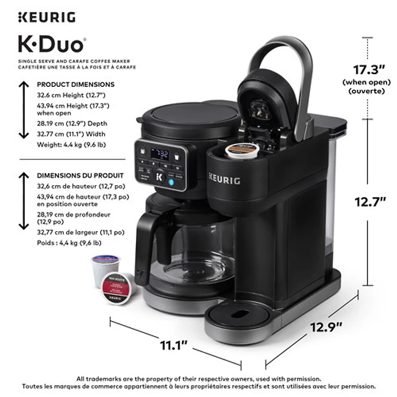 Keurig K-Duo Single Serve & Carafe Coffee Maker - Black