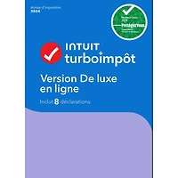 TurboImpôt Édition de luxe en ligne 2024 (PC) - 1 utilisateur - 8 déclarations - Français - Téléchargement numérique