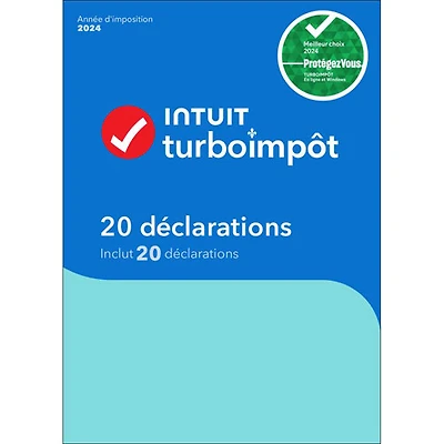 TurboImpôt 20 Déclarations 2024 (PC) - 3 utilisateurs - 20 déclarations - Français - Téléchargement numérique