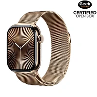 Open Box - Apple Watch Series 10 (GPS + Cellular) 42mm Gold Titanium Case w/Gold Milanese Loop - Medium/Large