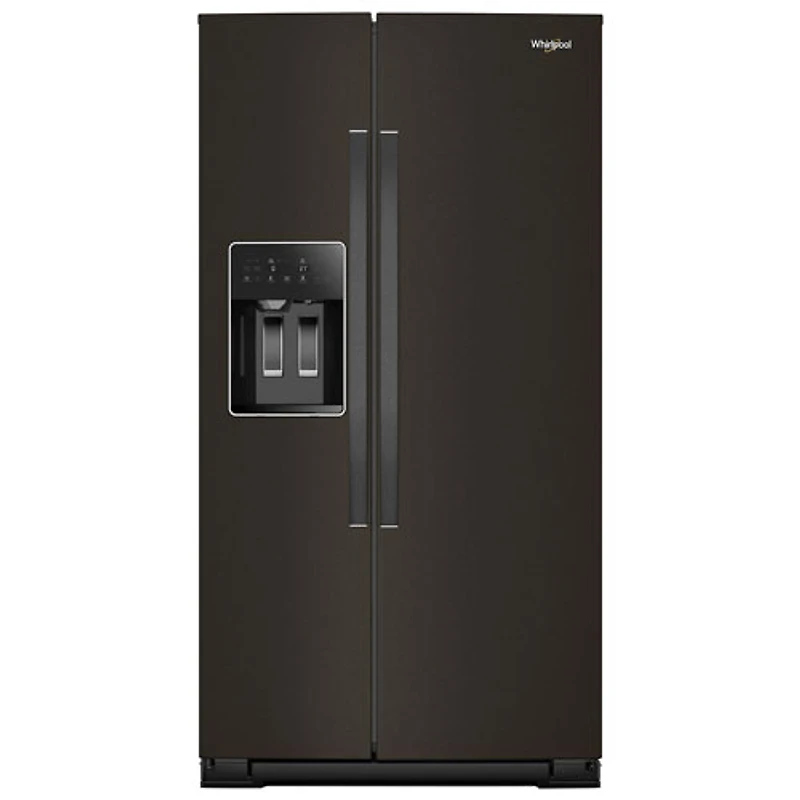 Réfrigérateur à congélateur juxtaposé à profondeur de comptoir 36 po 20,85 pi³ avec distributeur d'eau et de glace Whirlpool (WRSC5536RV) - Inox noir