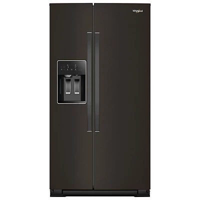 Réfrigérateur à congélateur juxtaposé à profondeur de comptoir 36 po 20,85 pi³ avec distributeur d'eau et de glace Whirlpool (WRSC5536RV) - Inox noir