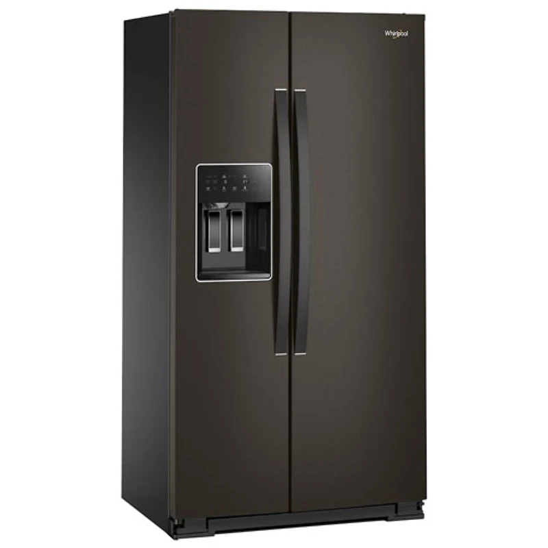Réfrigérateur à congélateur juxtaposé à profondeur de comptoir 36 po 20,85 pi³ avec distributeur d'eau et de glace Whirlpool (WRSC5536RV) - Inox noir
