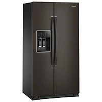 Réfrigérateur à congélateur juxtaposé à profondeur de comptoir 36 po 20,85 pi³ avec distributeur d'eau et de glace Whirlpool (WRSC5536RV) - Inox noir