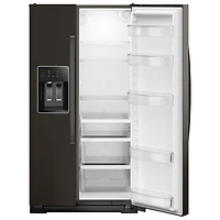 Réfrigérateur à congélateur juxtaposé à profondeur de comptoir 36 po 20,85 pi³ avec distributeur d'eau et de glace Whirlpool (WRSC5536RV) - Inox noir