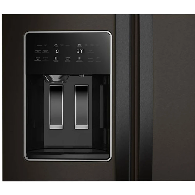 Réfrigérateur à congélateur juxtaposé à profondeur de comptoir 36 po 20,85 pi³ avec distributeur d'eau et de glace Whirlpool (WRSC5536RV) - Inox noir