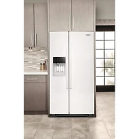 Whirlpool 36" 20.85 Cu. Ft. Counter Depth Side-By-Side Refrigerator w/Water & Ice Dispenser (WRSC5536RW) - White