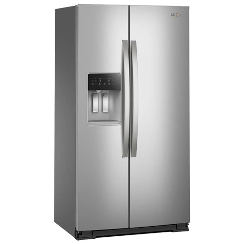 Whirlpool 36" 20.85 Cu Ft Counter Depth Side-By-Side Refrigerator w/Water & Ice Dispenser (WRSC5536RZ)- Fingerprint Resistant SS