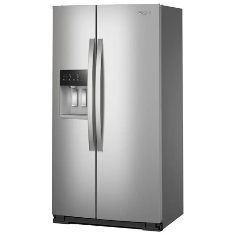 Whirlpool 36" 20.85 Cu Ft Counter Depth Side-By-Side Refrigerator w/Water & Ice Dispenser (WRSC5536RZ)- Fingerprint Resistant SS